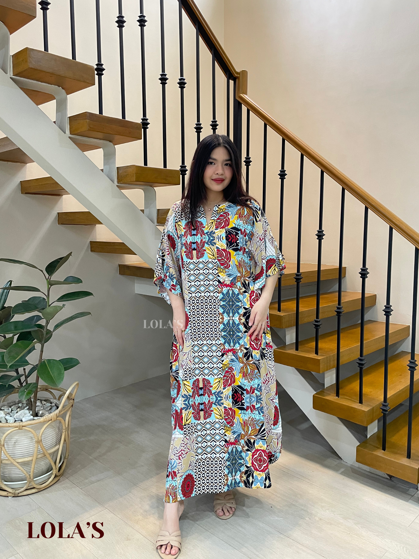 Donya Dress (Morocco Cream-Red)