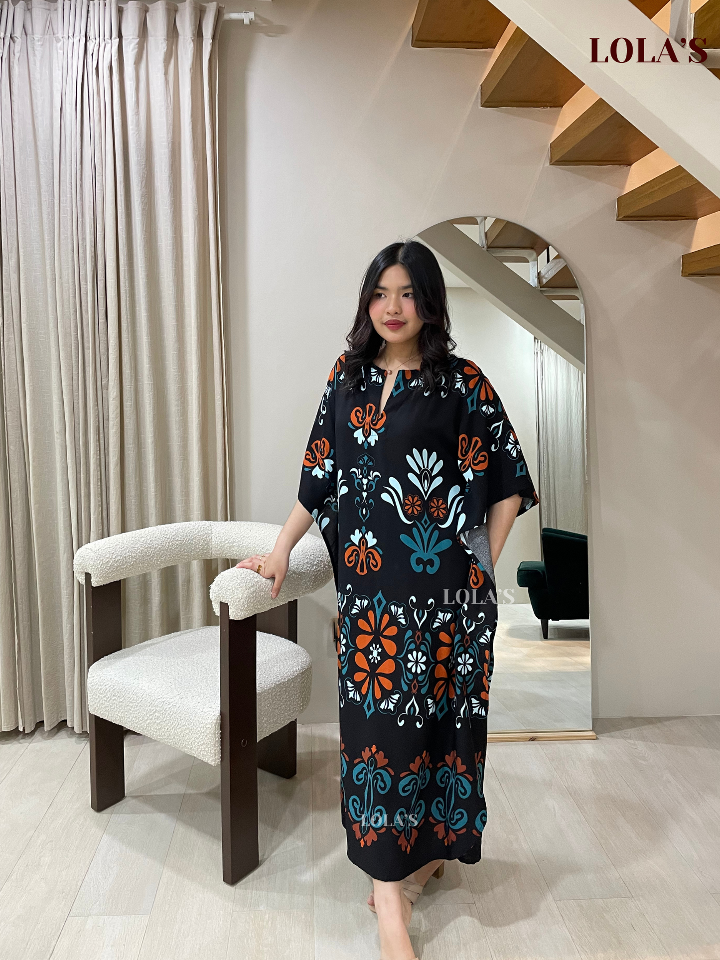 Donya Dress (Black Ornate)