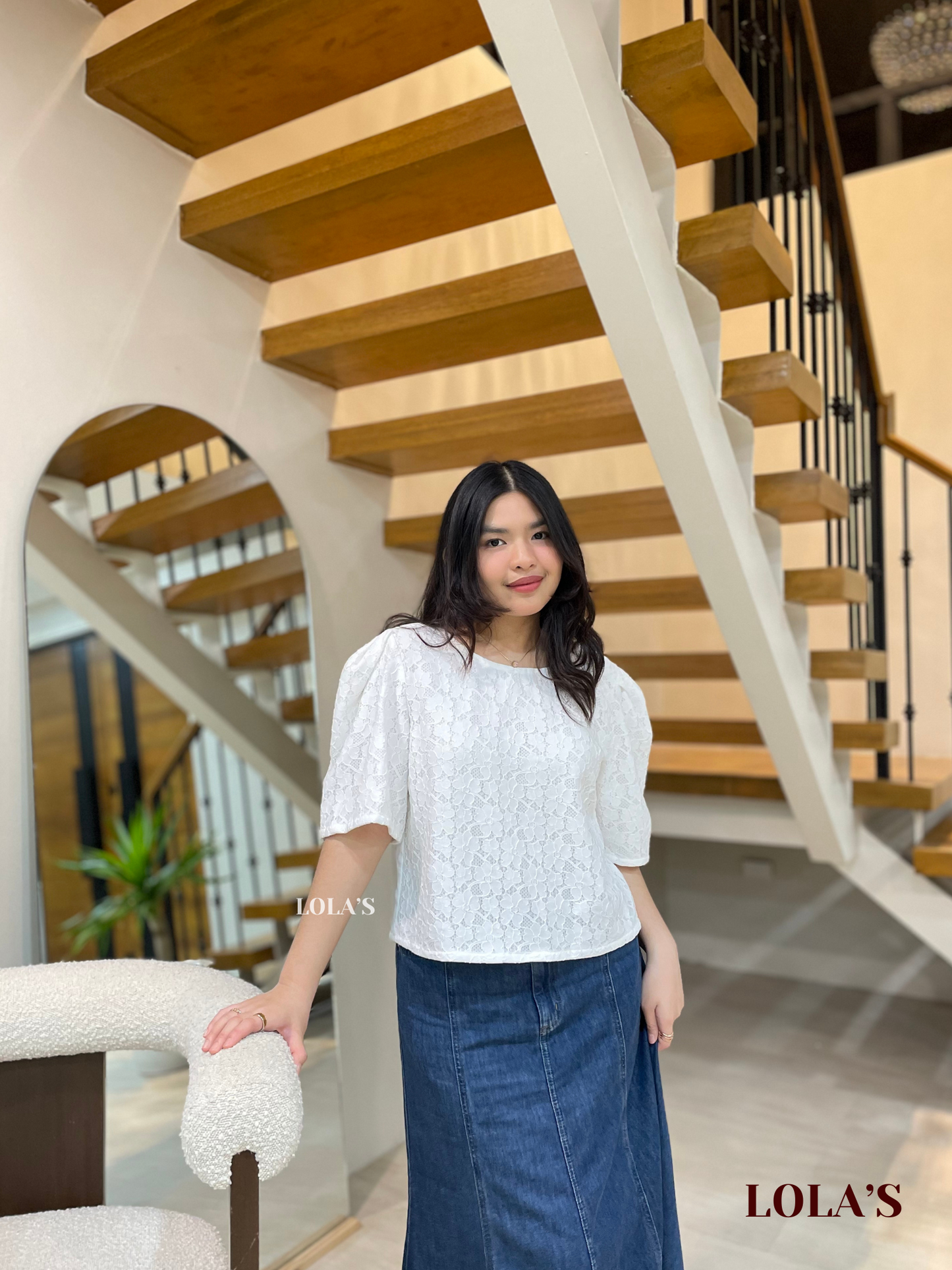 Vivian Top (White Florette Lace)