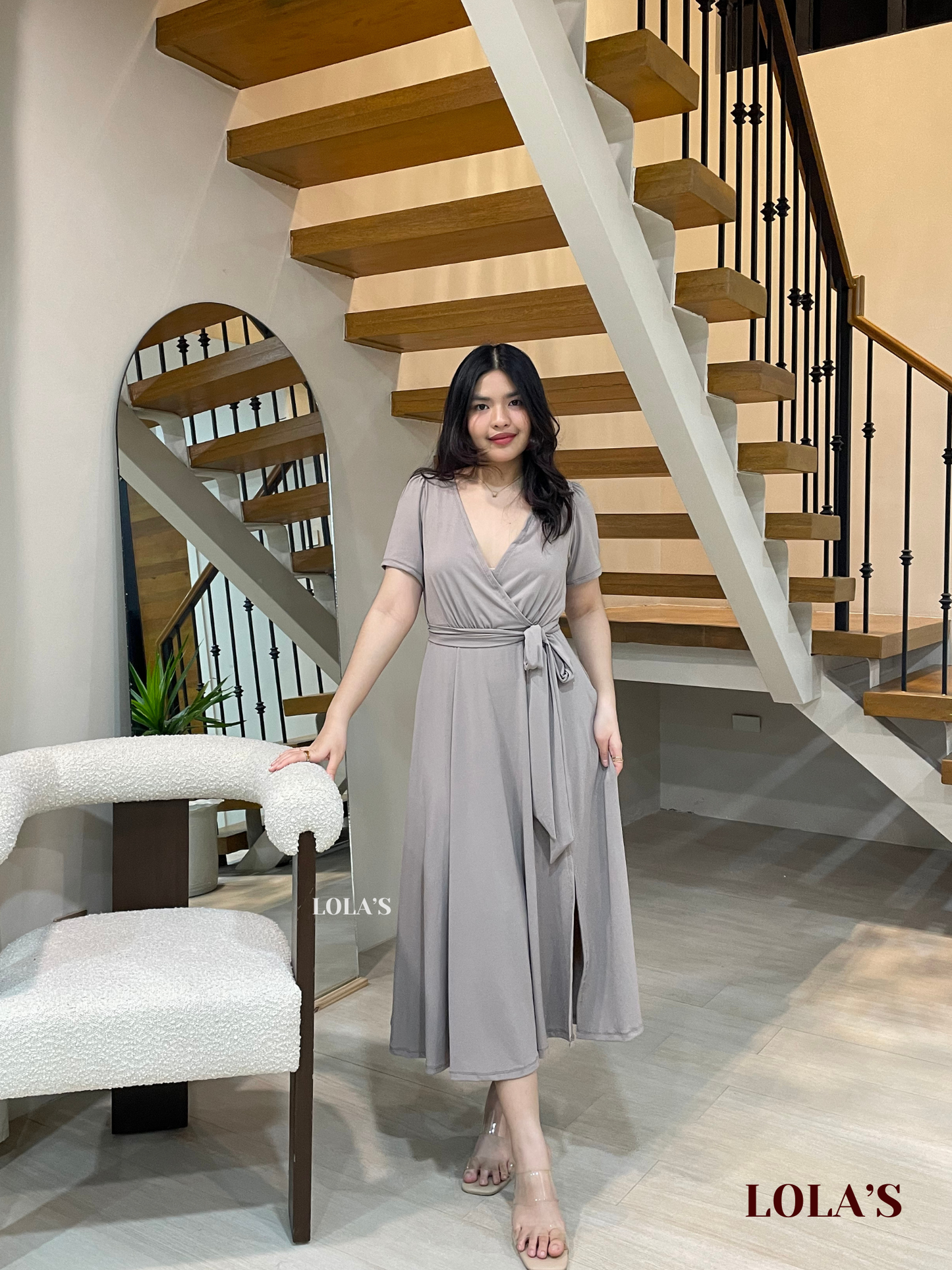Celestine Dress (Light Taupe)