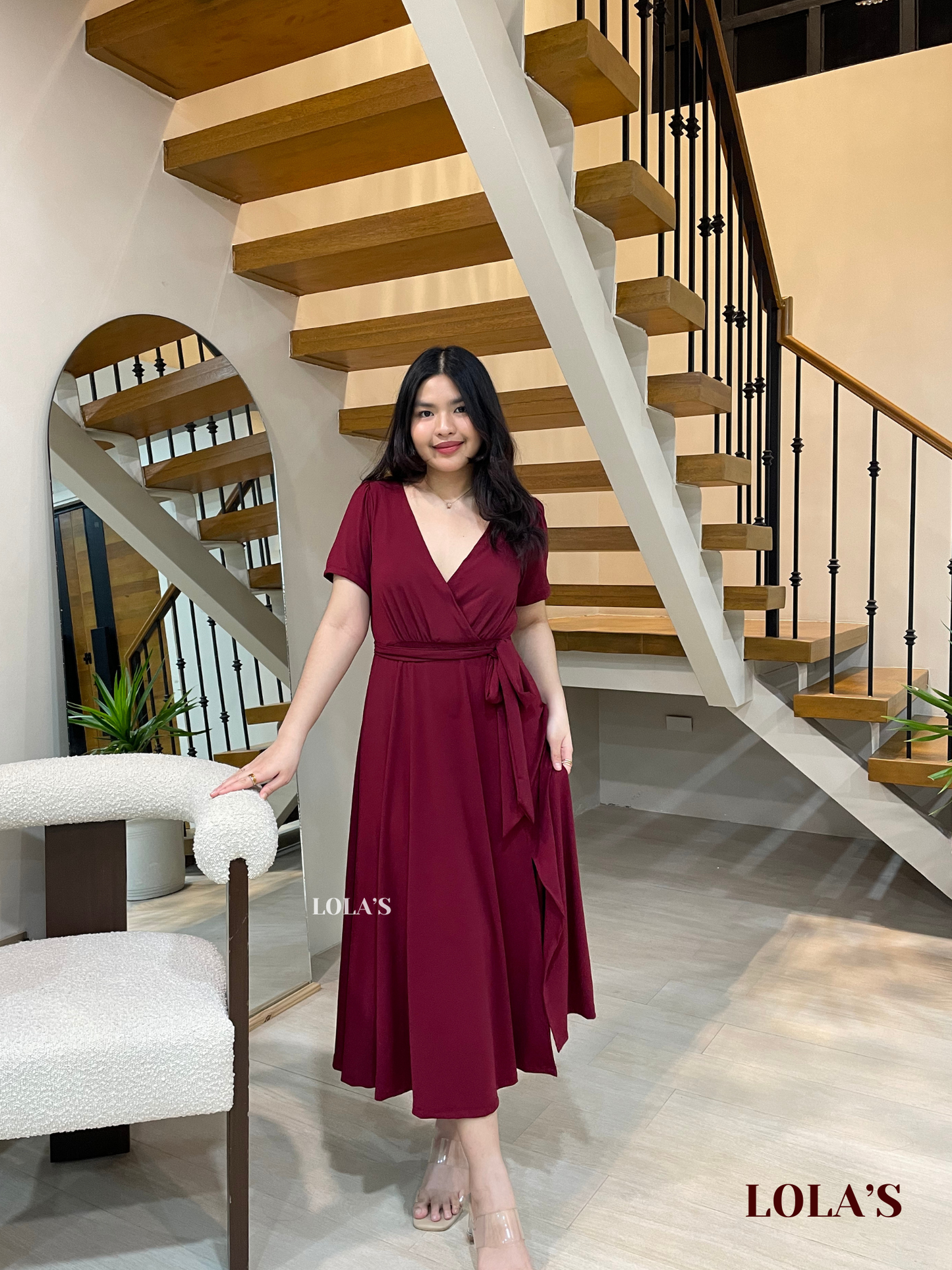Celestine Dress (Wine)