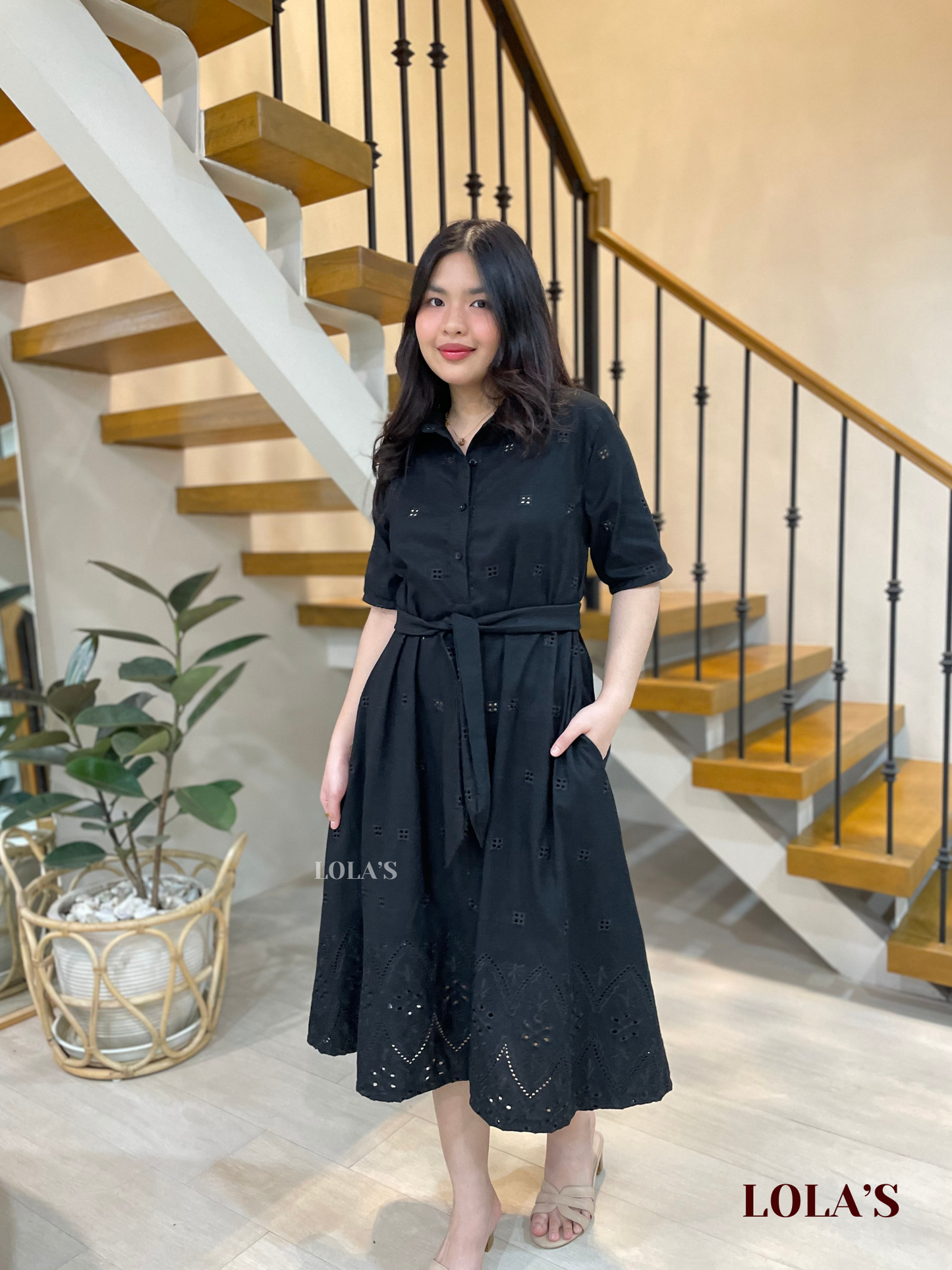 Bianca Dress (Black Eyelet)
