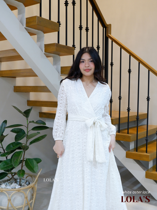 Paula Dress (White Aster Lace)