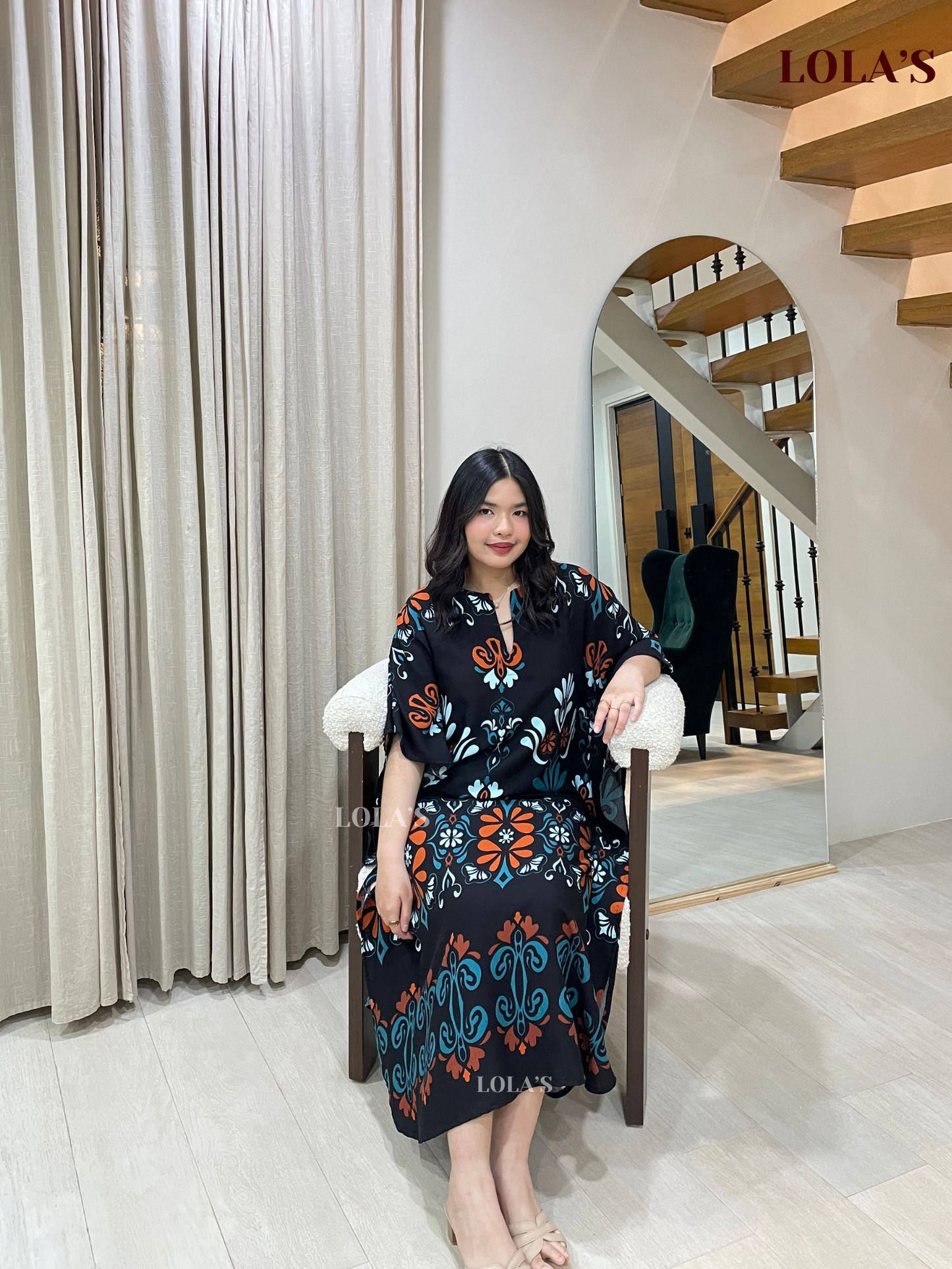 Donya Dress (Black Ornate)