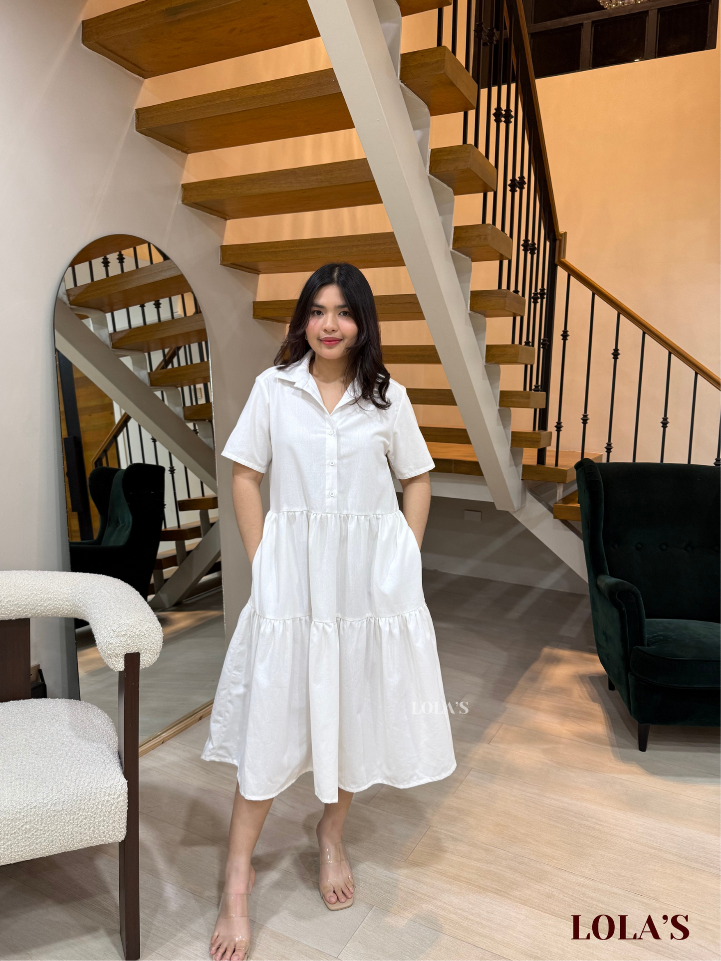 Emily Dress (White Linen)