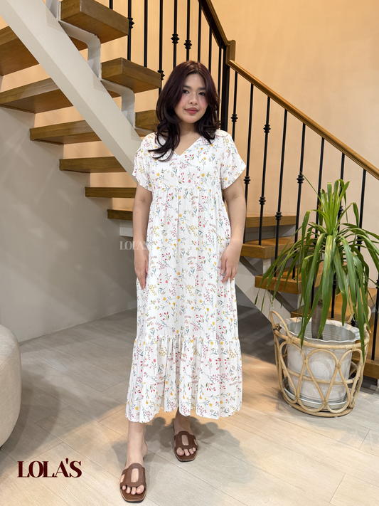 Jane Dress (White Blooms)
