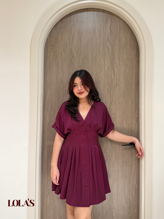 Felicia Dress (Burgundy)