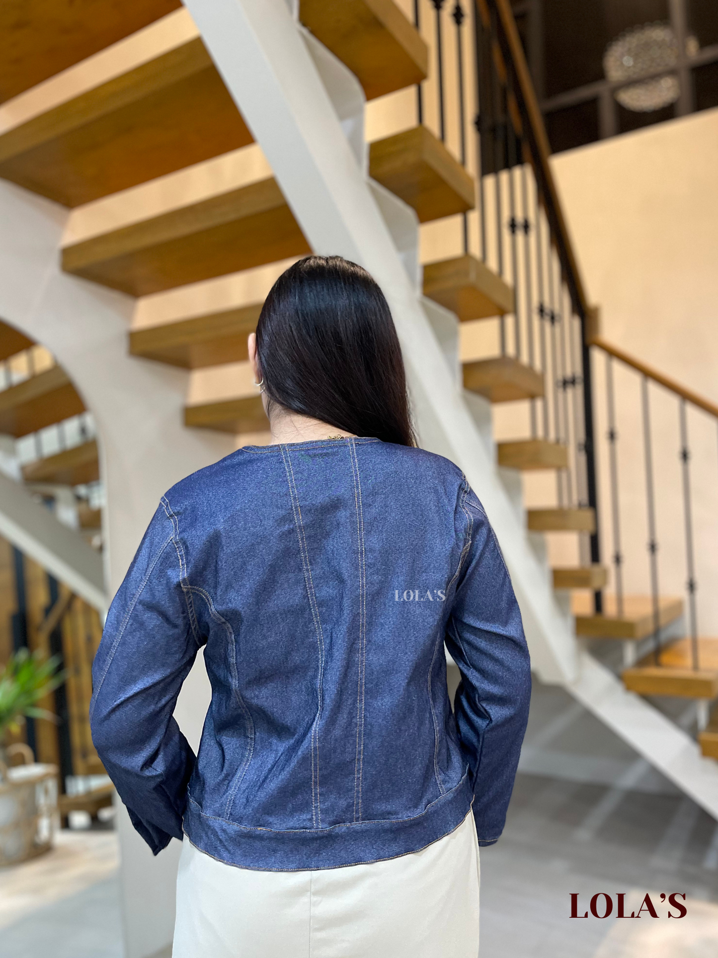 Micaela Top (Gray Denim)