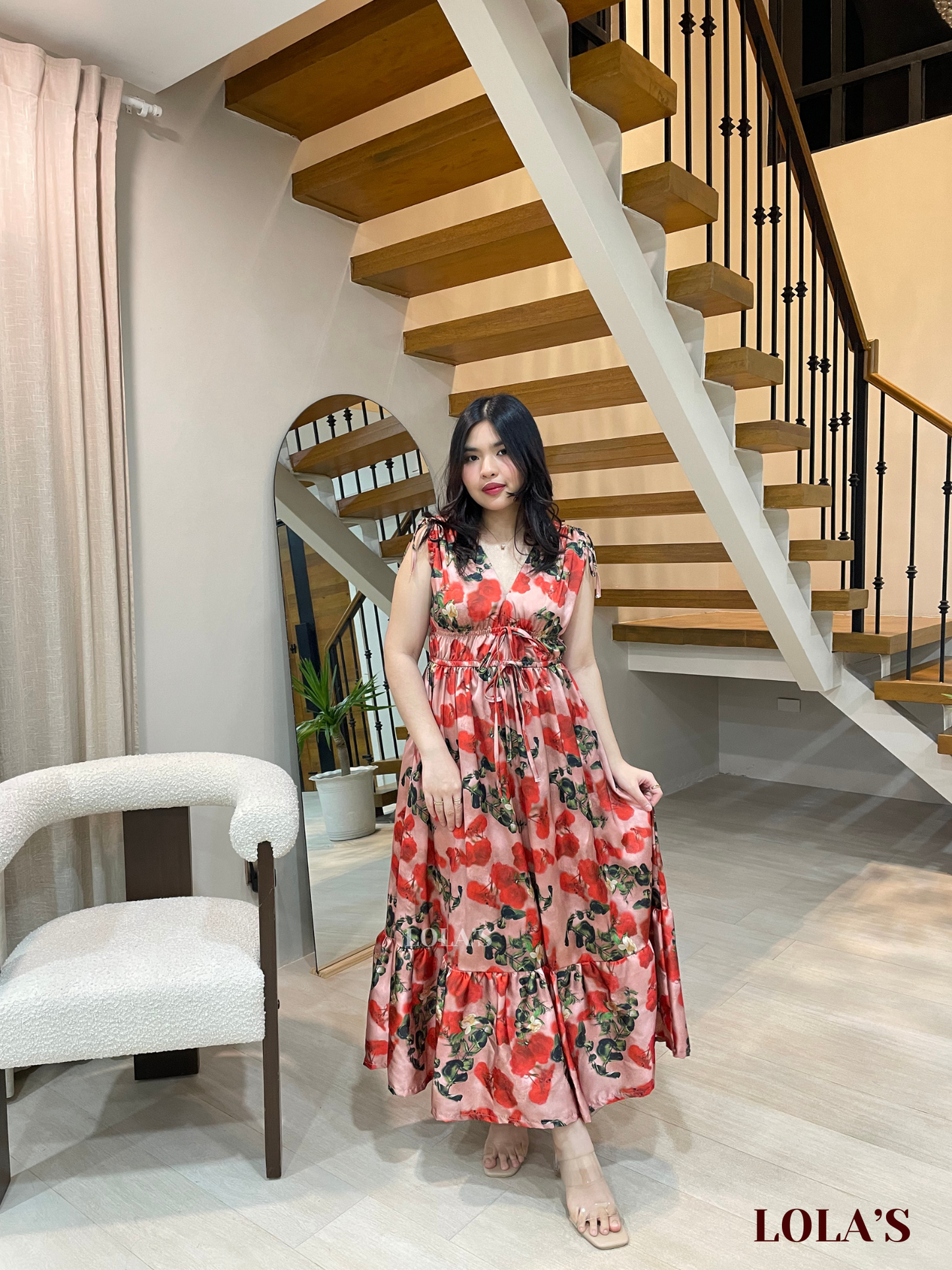 Adeline Dress (Satin Floral)