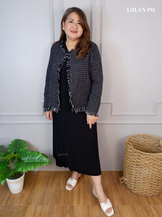 Zoe Tweed Blazer (Black)