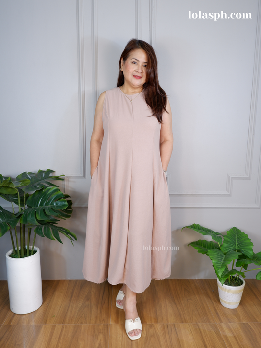 Isabelle Dress (Warm Taupe)