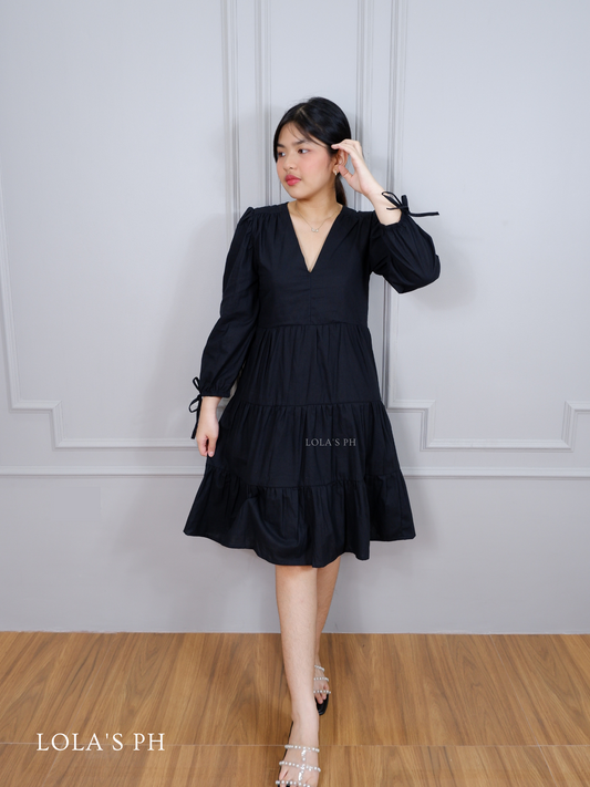 Claudia Dress (Cotton Linen Black)
