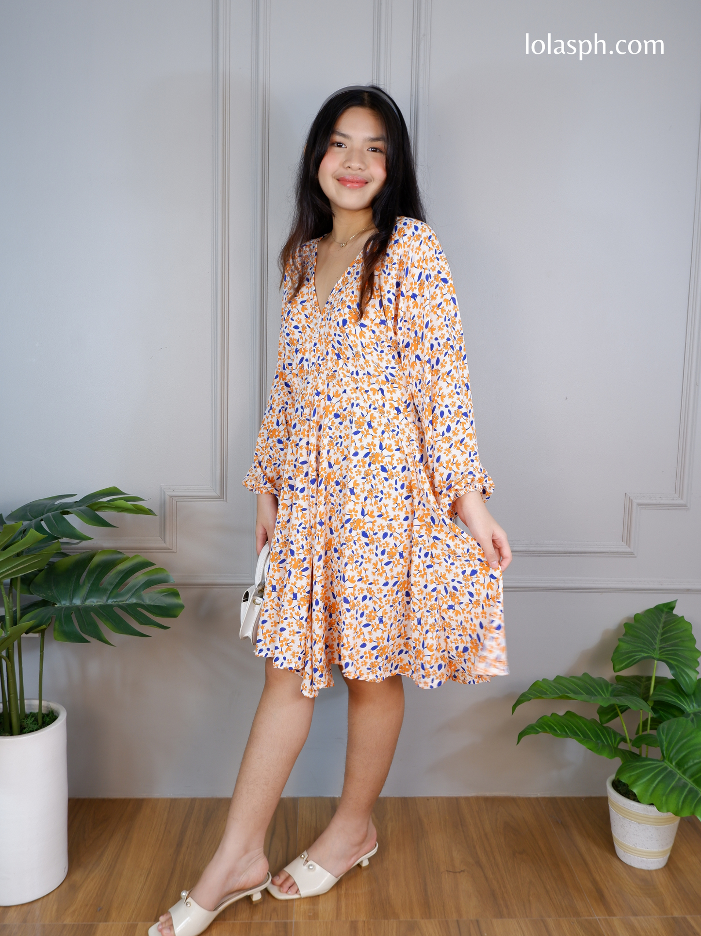 Ricci Dress (Orange Blooms)