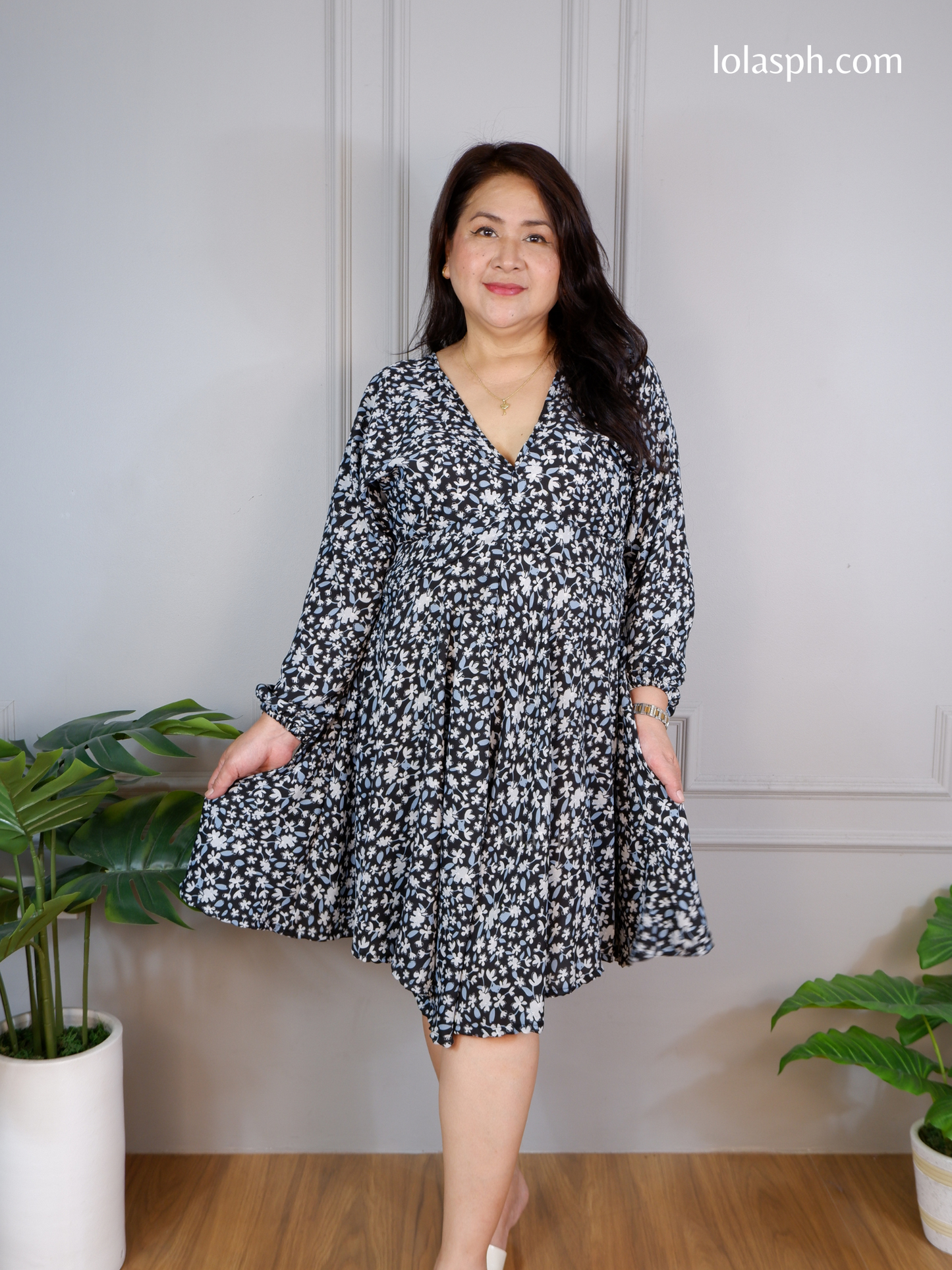 Ricci Dress (Black Blooms)
