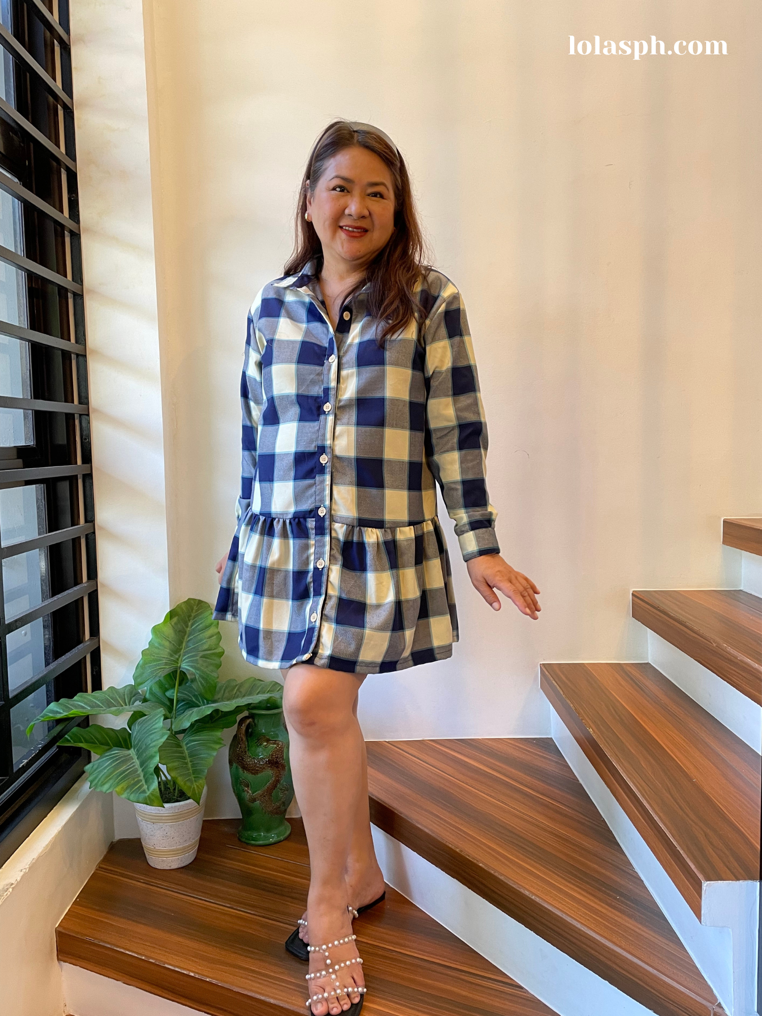 Chrissie Polo Dress Blue Plaid