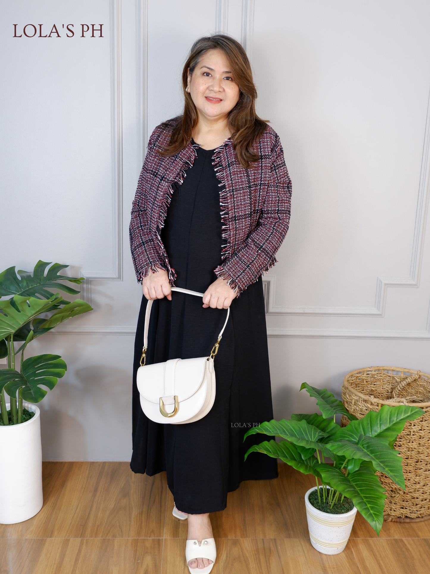 Zoe Tweed Blazer (Berry)