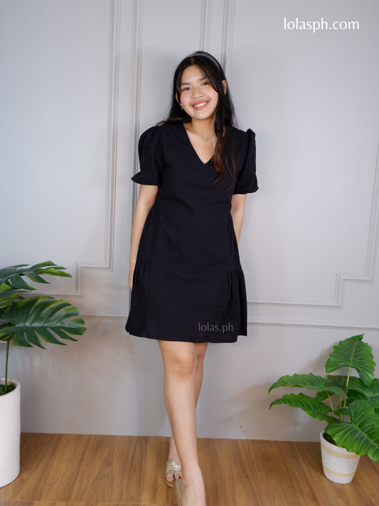 Jaegen Dress (Cotton Linen Black)