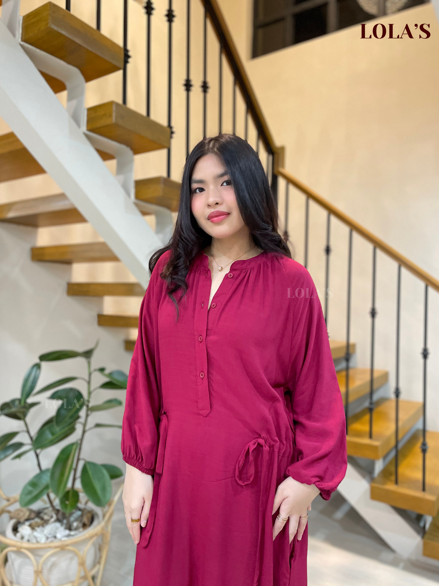 Yara Dress (Maroon)