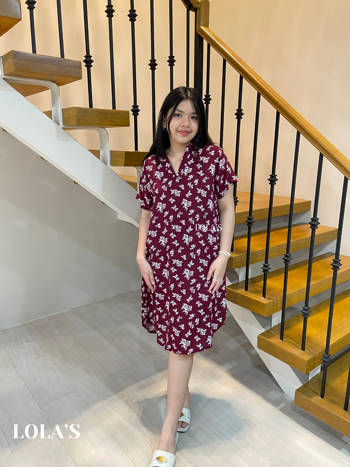 Corazon Dress (Maroon Floral)