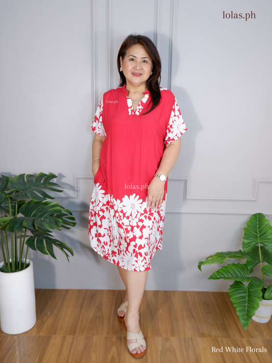 Corazon Dress (Red White Florals)