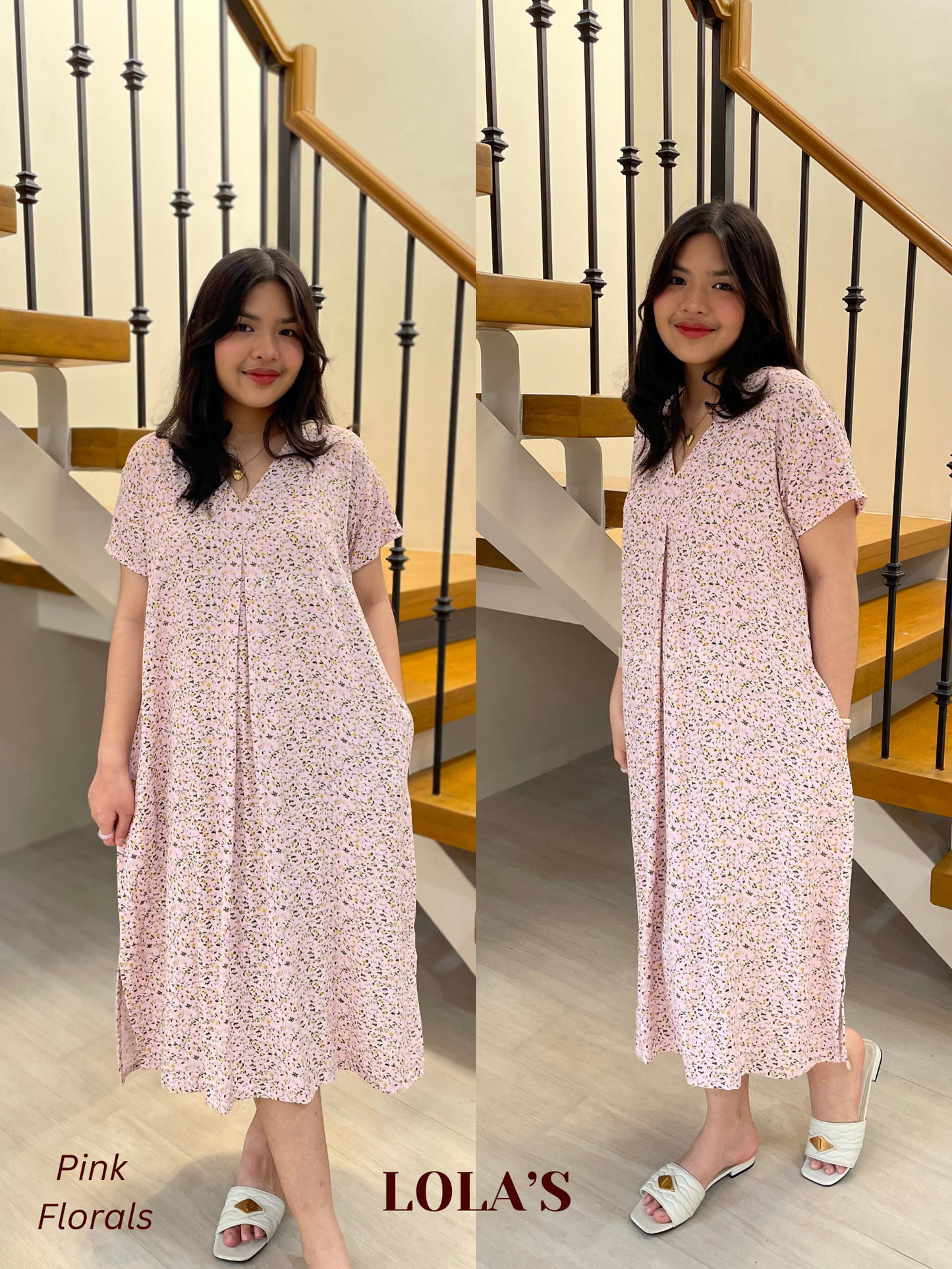 Tracy Dress (Pink Florals)