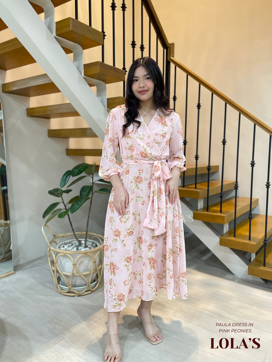 Paula Dress (Pink Peonies)