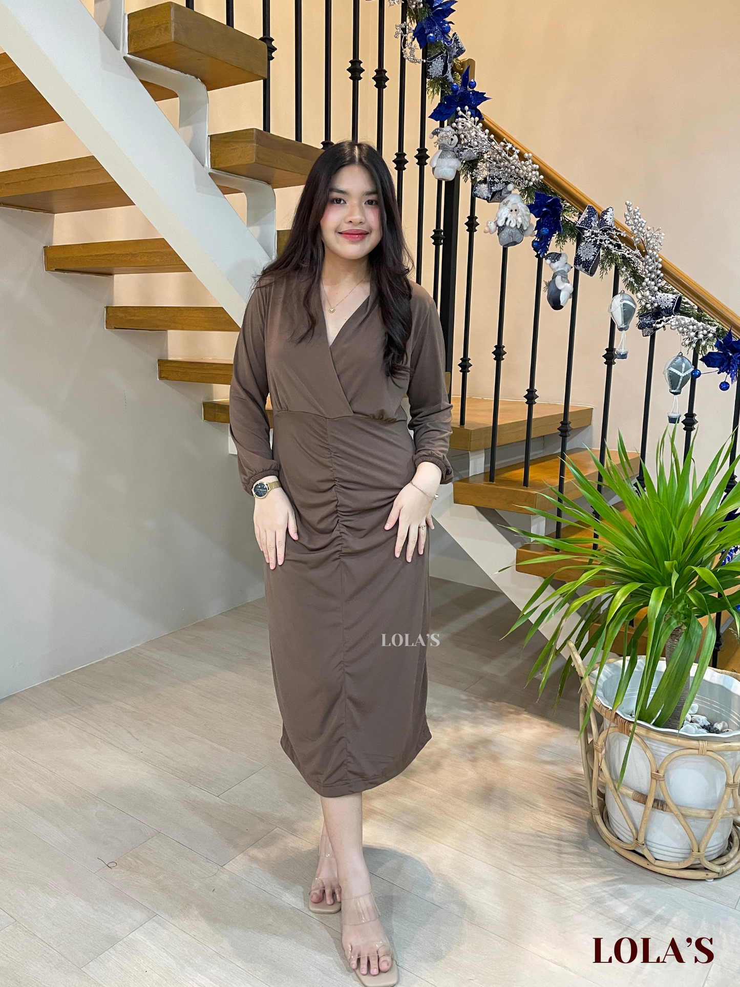 Clarita Dress (Mocha Mousse)