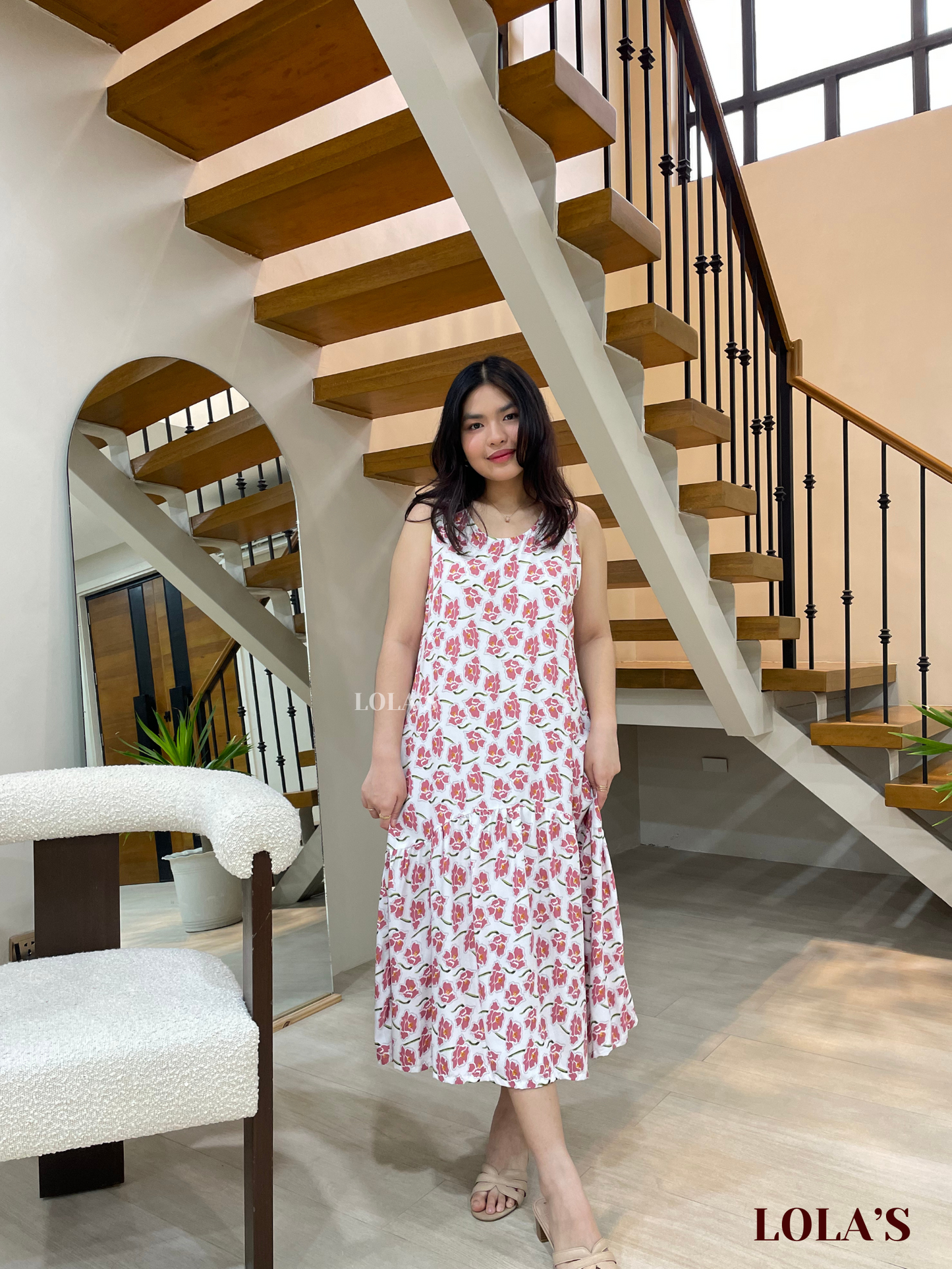 Sita Dress (Pink Daffodils)