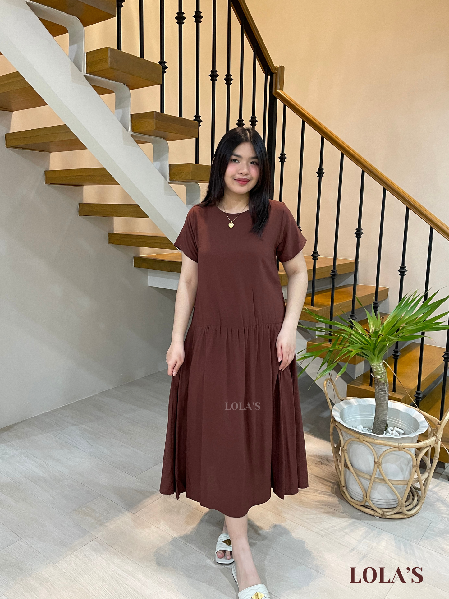 Mina Dress (Chocolate Brown))