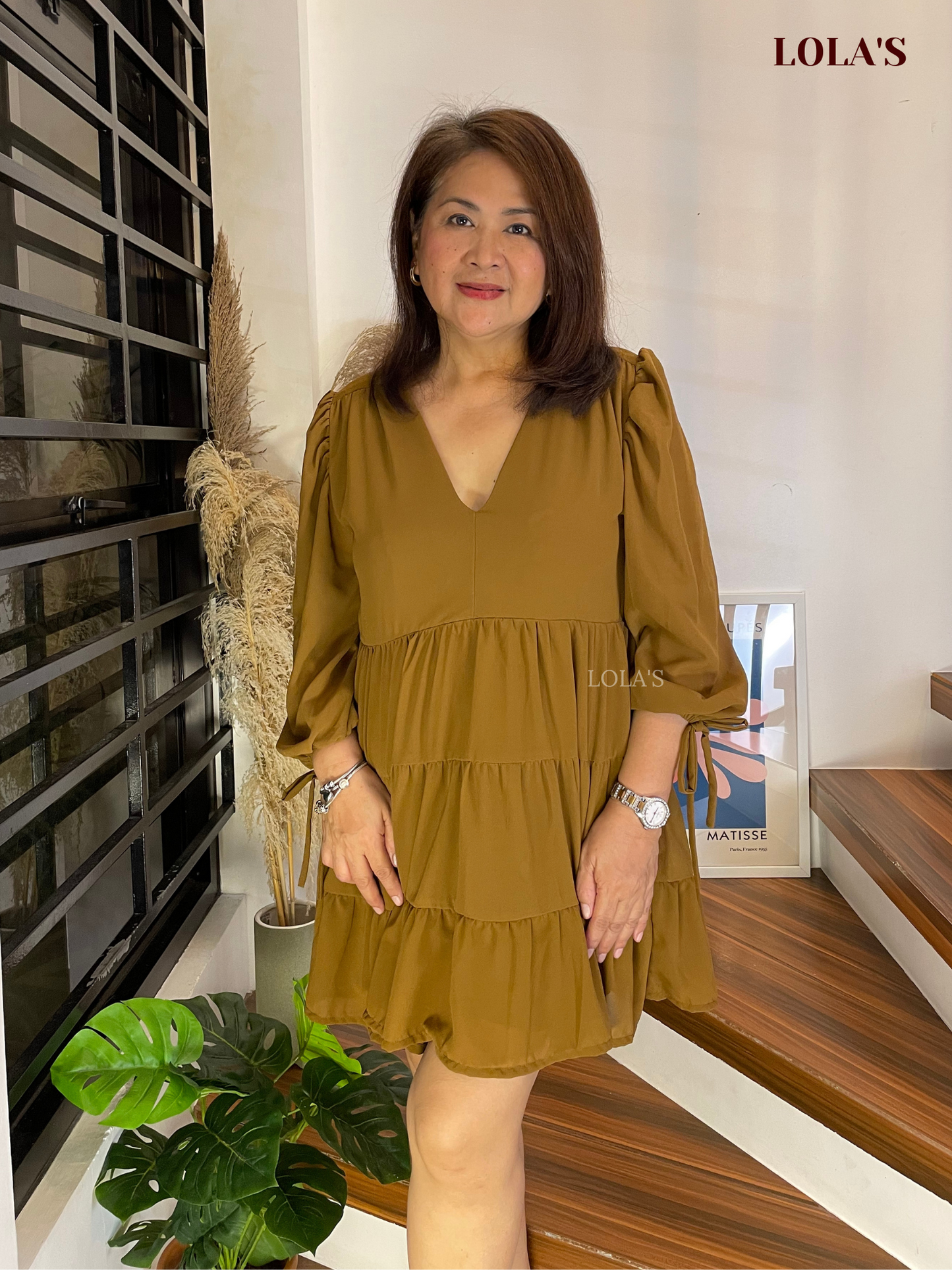 Monina Dress (Golden Brown)