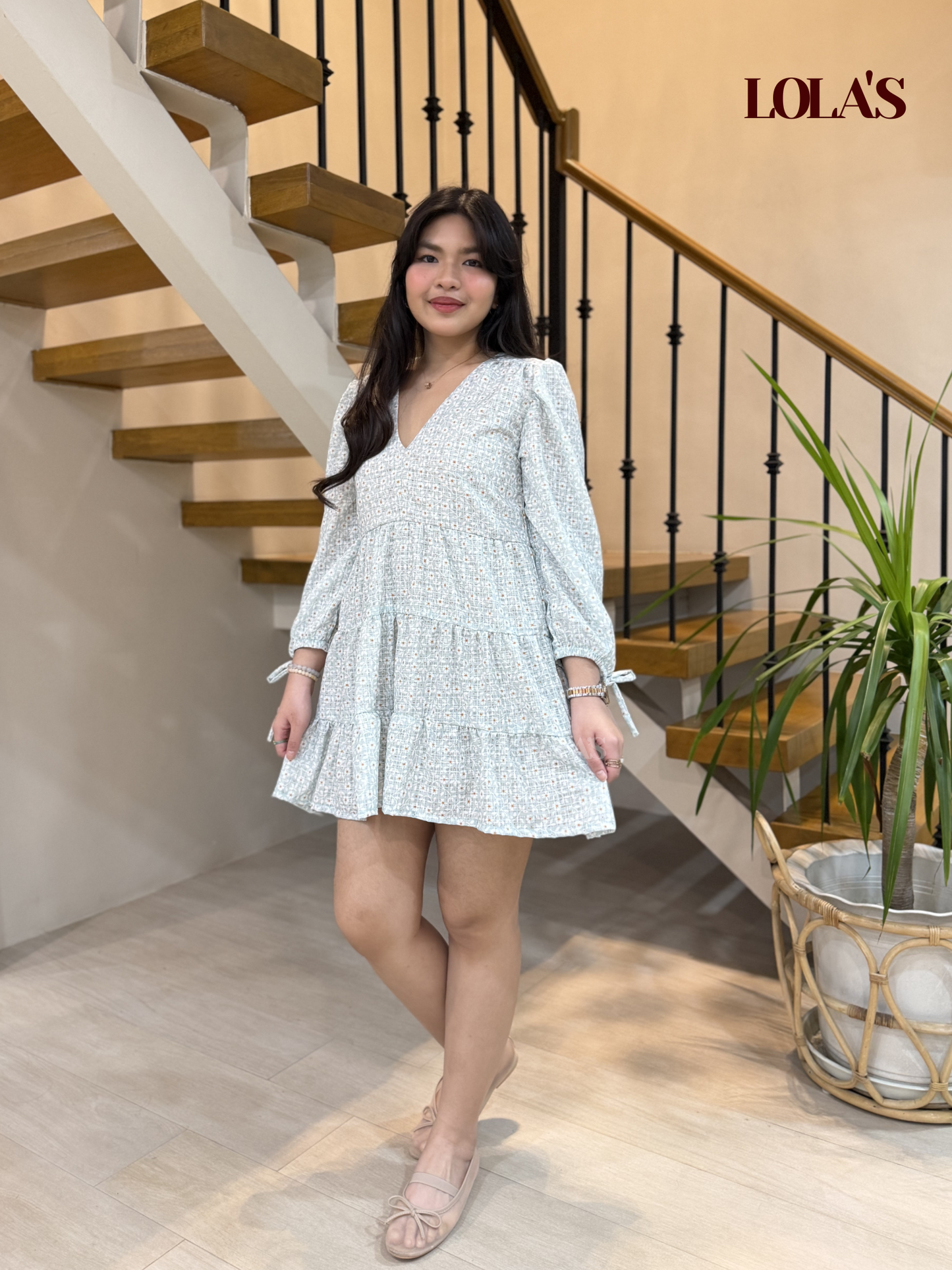 Monina Dress (Mint Daisies)