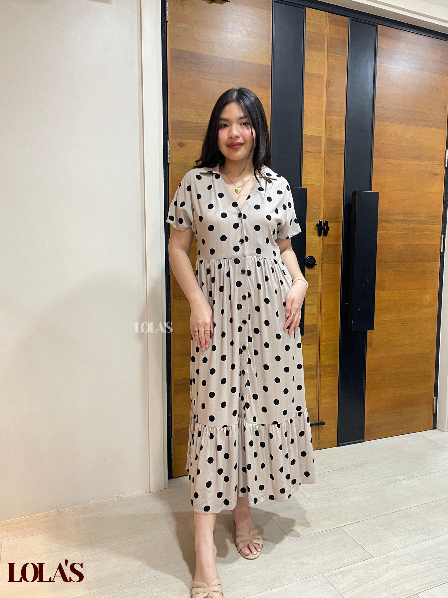 Regine Dress (Granite Polka)