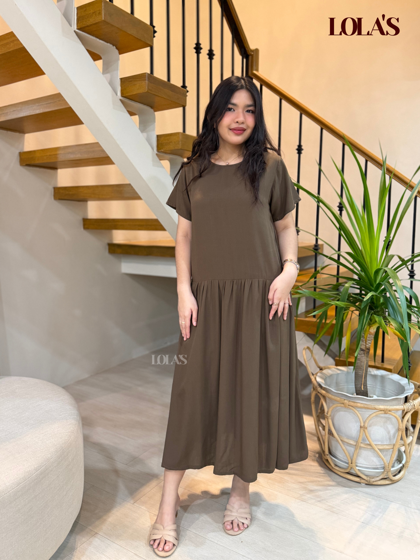 Mina Dress (Cedar Brown)