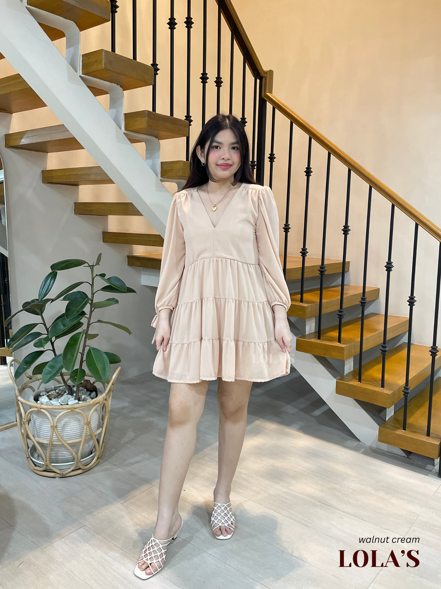 Monina Dress (Walnut Cream)