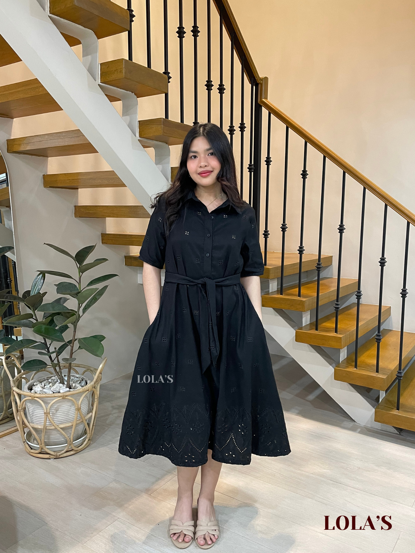Bianca Dress (Black Eyelet)