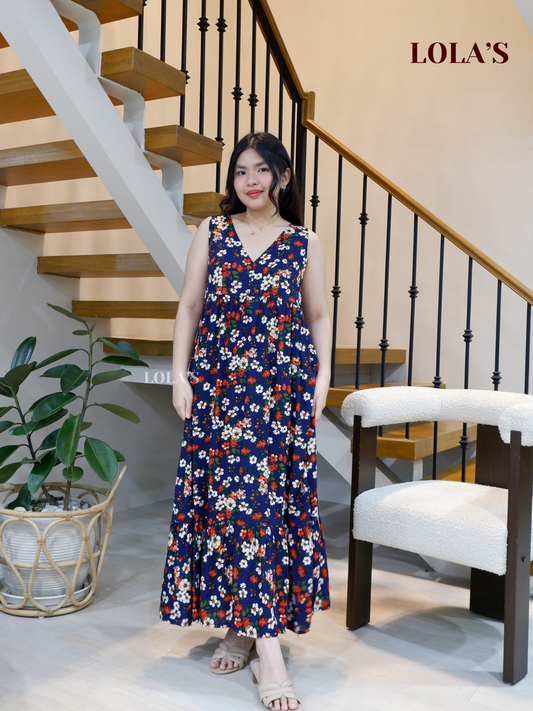 Gabrielle Dress (Blue Florals)
