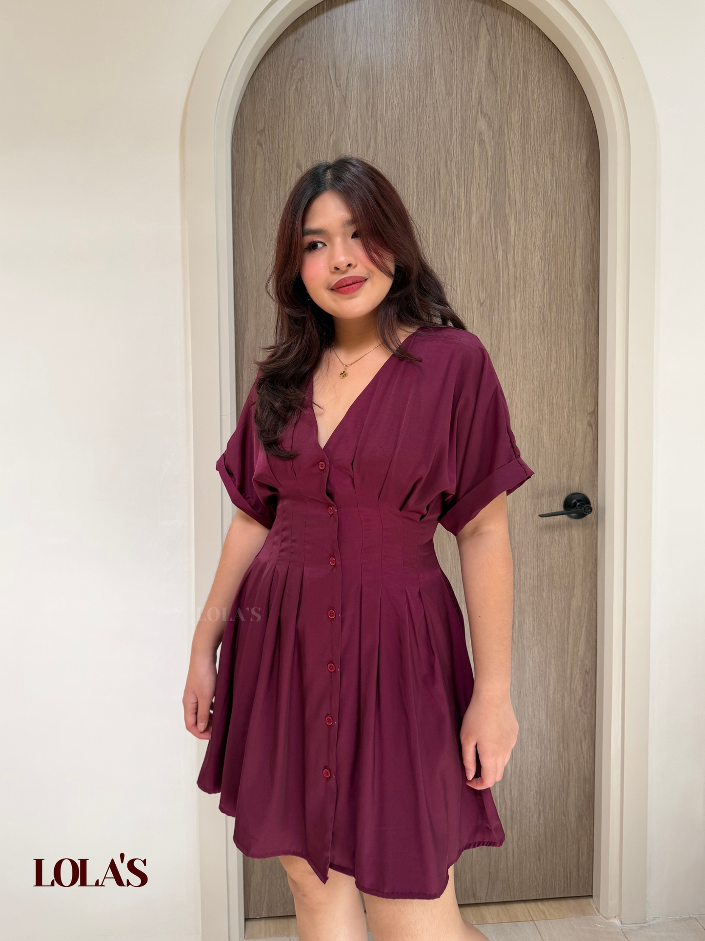 Felicia Dress (Burgundy)
