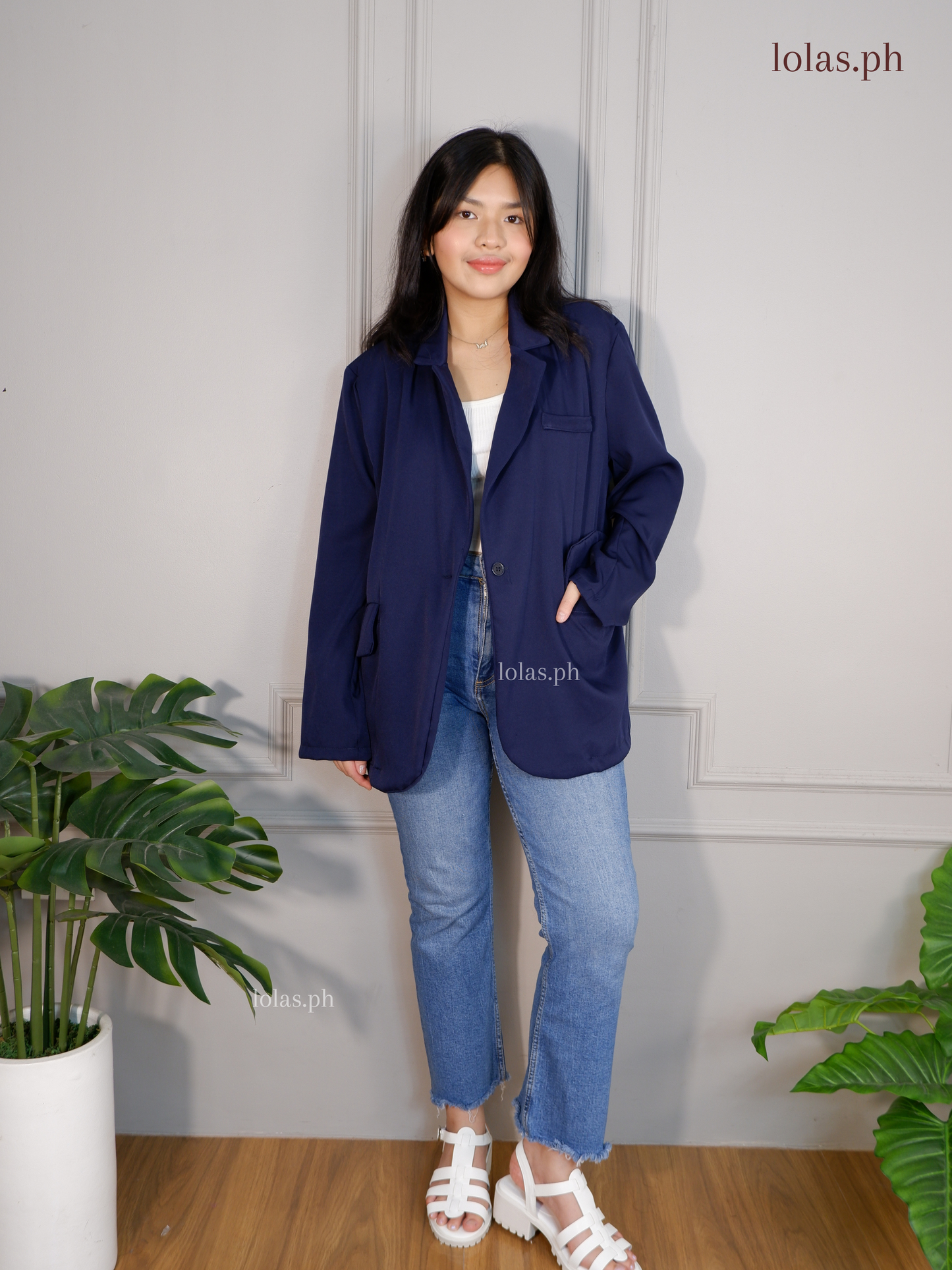 Rhys Oversized Blazer (Navy Blue)