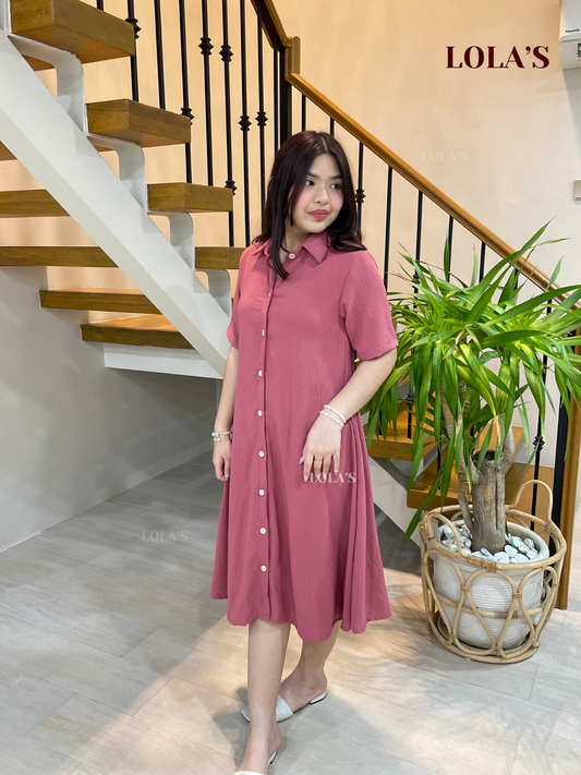 Alexa Polo Dress (Dark Pink)