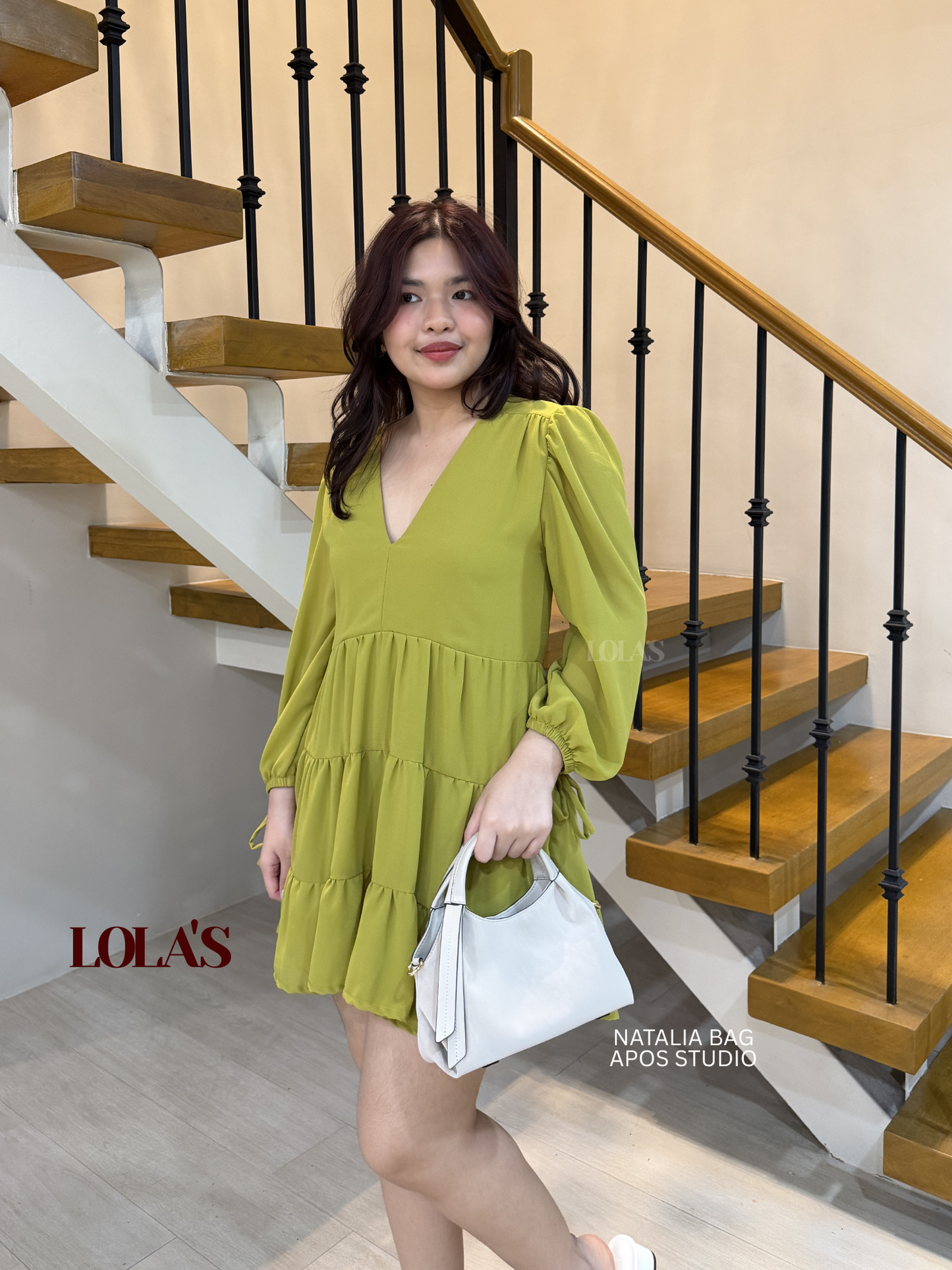 Monina Dress (Apple Green)