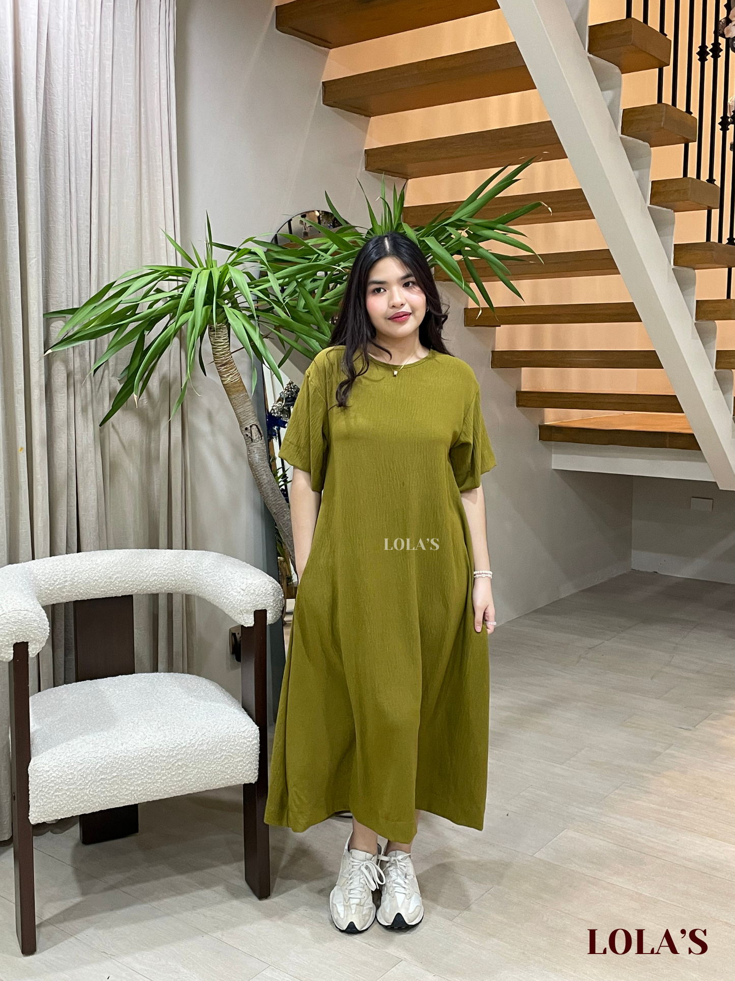 Luna Dress (Olive)