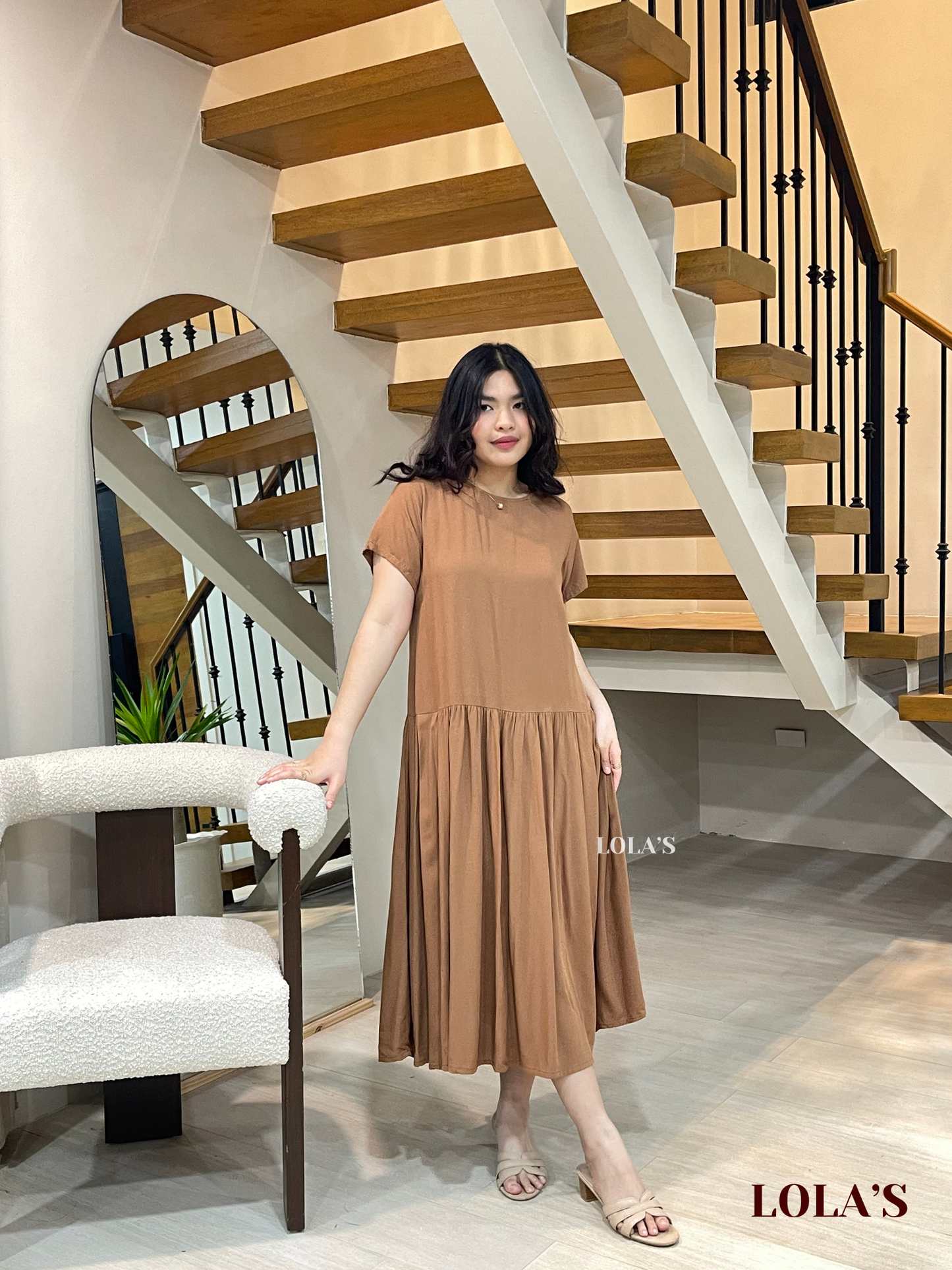 Mina Dress (Tan Brown)