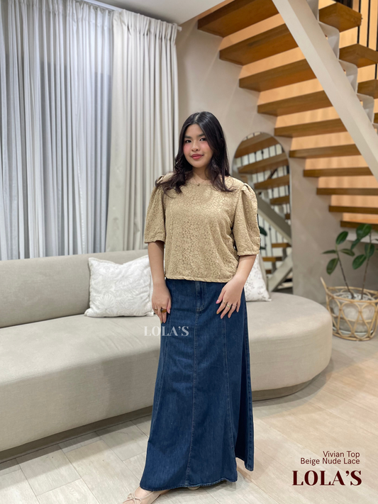 Vivian Top (Beige Nude Lace)