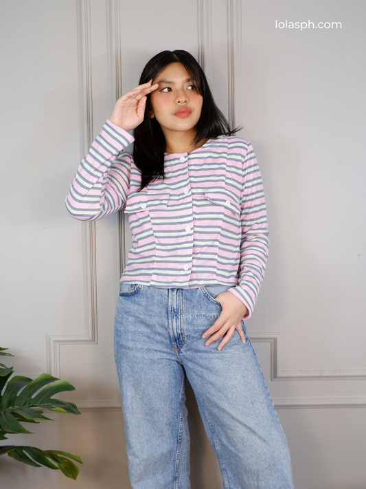 Angela Top (Pastel Stripes)