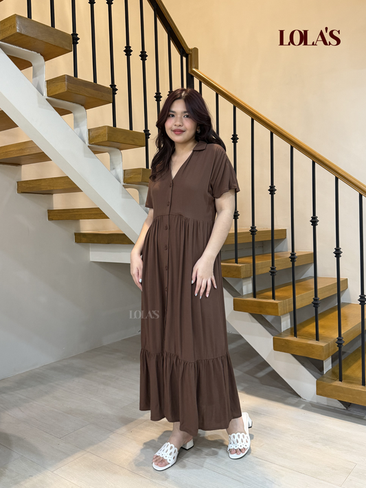 Regine Dress (Chocolate Brown)