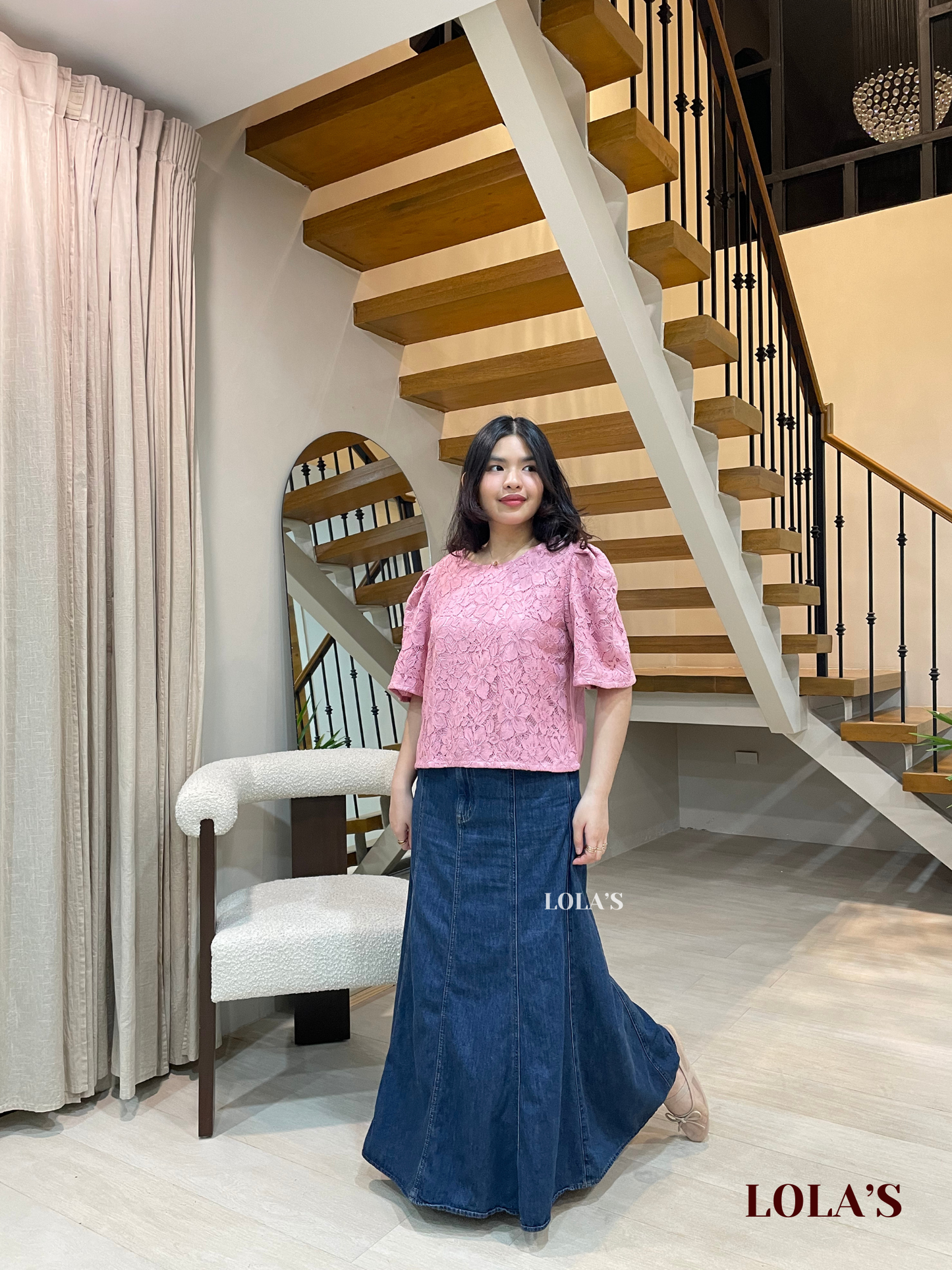 Vivian Top (Old Rose Lace)