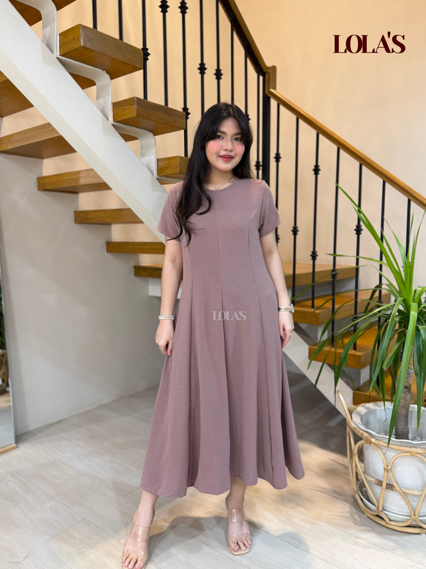 Kathleen Dress (Warm Taupe)