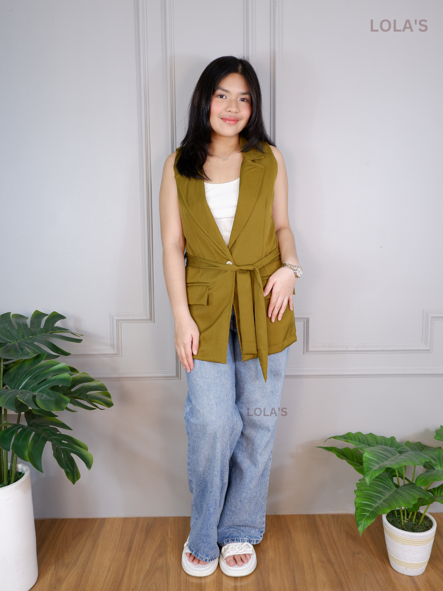 Carmilla Vest Blazer (Olive)