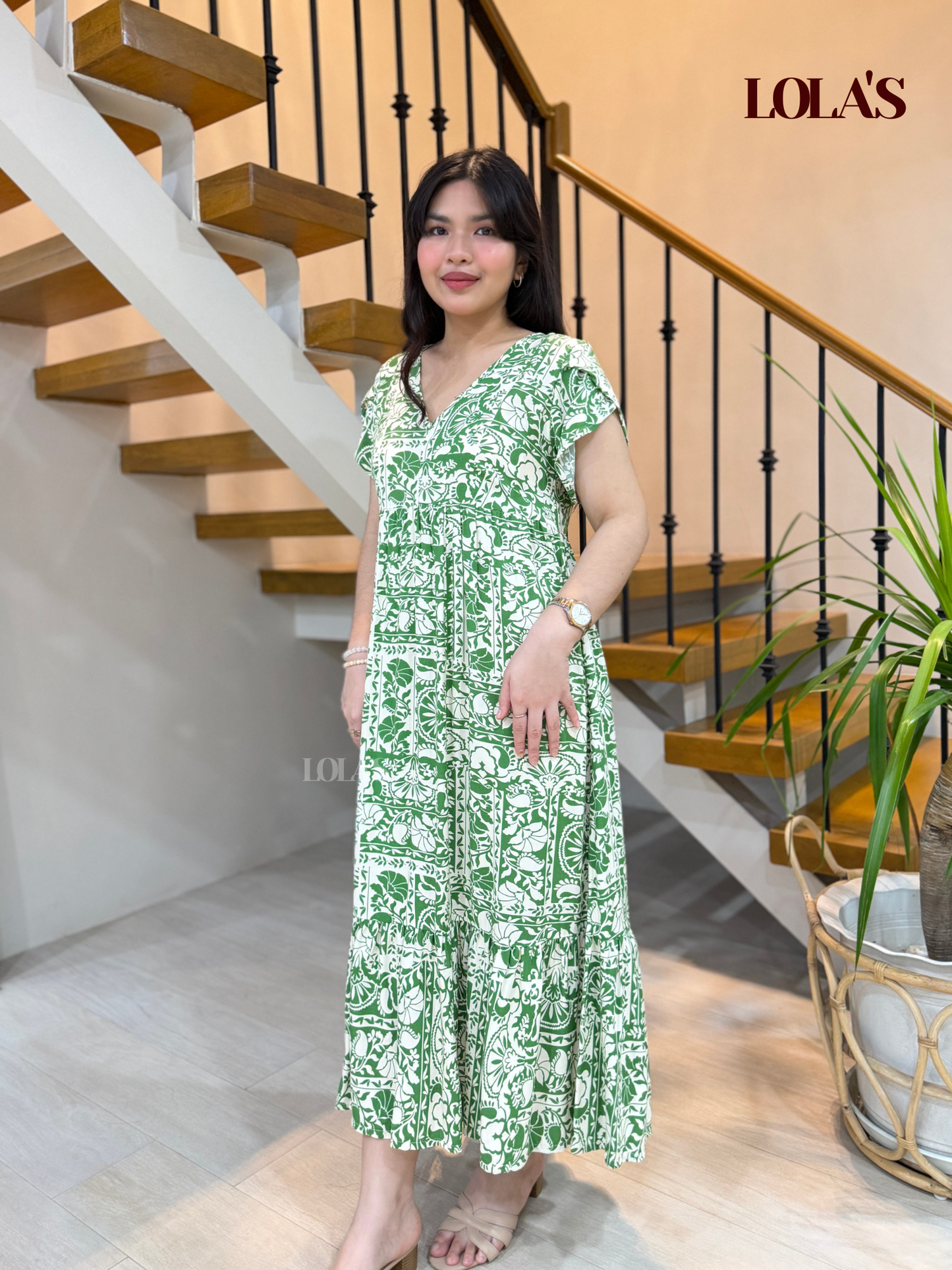 Jane Dress (Green Fan)