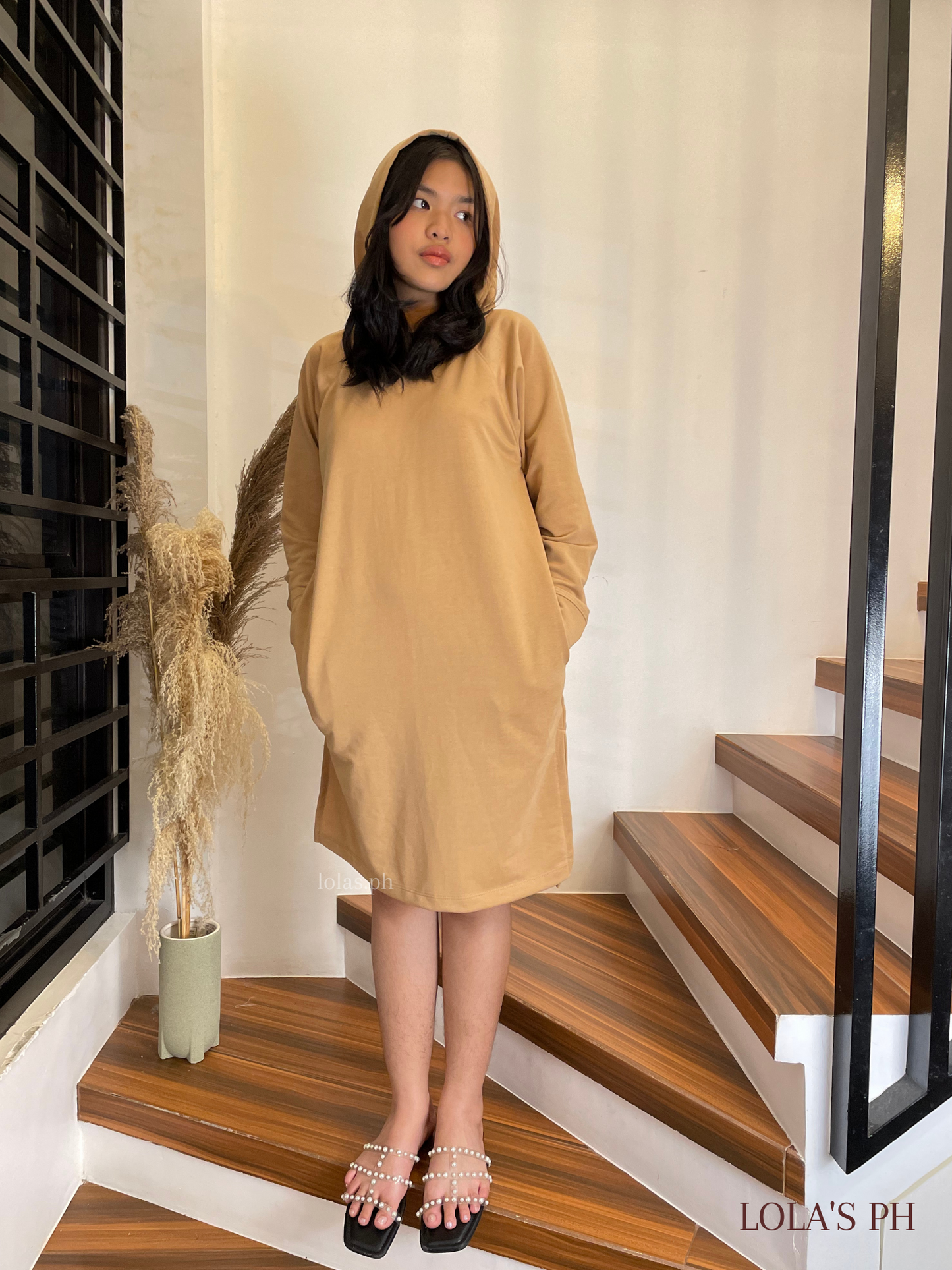 Hoodie Dress (Beige)